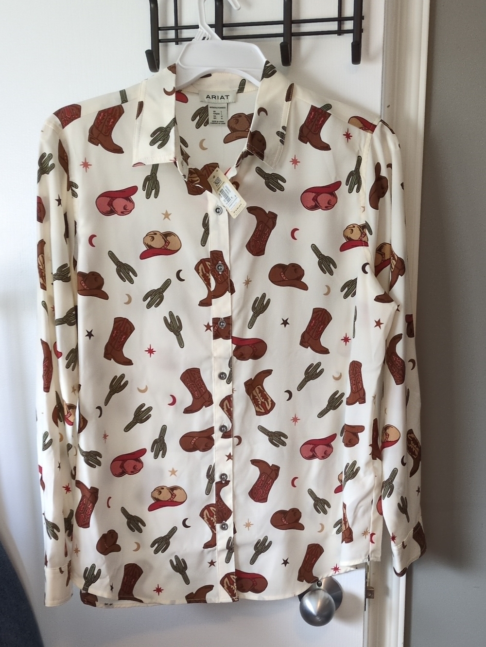 Ariat Cream Western Print Button-Up Shirt